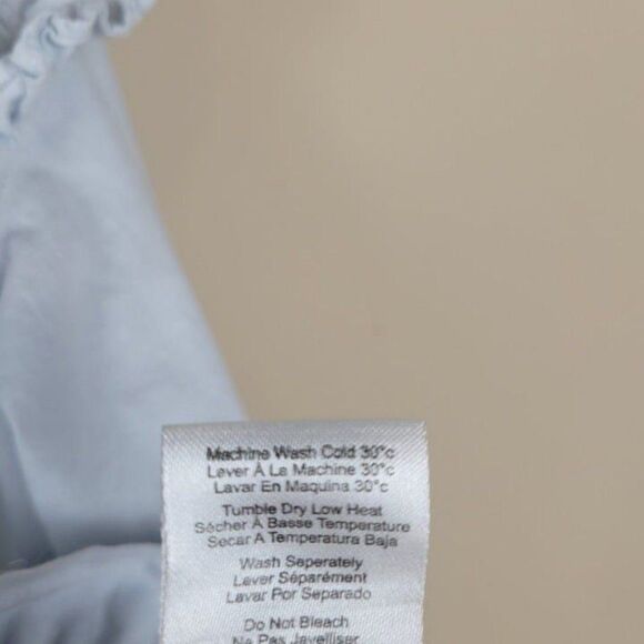 Sundry Size M Flutter Sleeve Button Top Rain Light Blue Short Sleeve - Picture 11 of 12